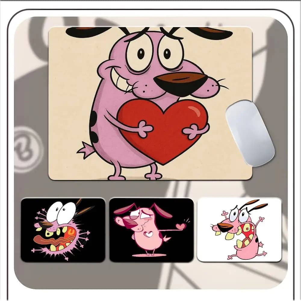 1pc Cartoon C-Courage C-Cowardly Dog Piccolo tappetino per mouse, tappetino per tastiera, cuscino per laptop, tappetino da scrivania antiscivolo