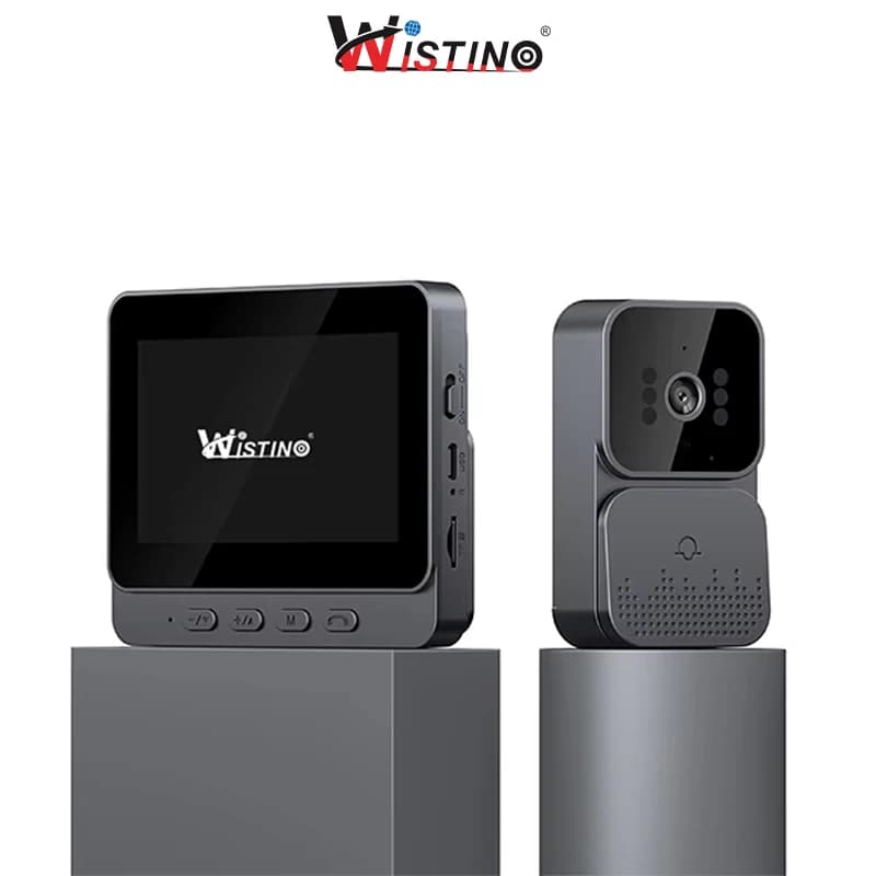 Wistino Monitor LCD da 4,3 pollici Audio bidirezionale Visione notturna Videocitofono con campanello ad anello 1080p