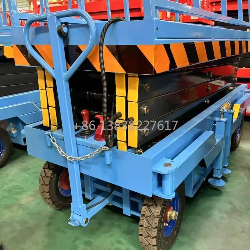 Piattaforma Aerea Semiautomatica 500kg, Sollevatore a Forbice Idraulico 6m 8m 10m 12m 14m 16m, Skylift a Trazione