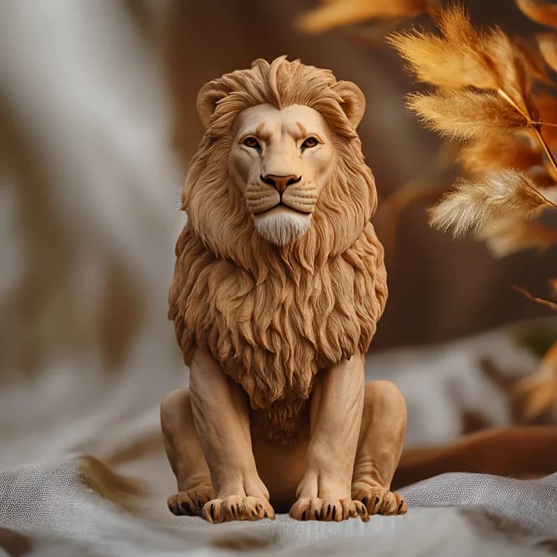 Stampo in silicone per candela animale leone 3D - Ornamento decorativo Serie di animali circolari Stampo per colla a goccia in resina di gesso