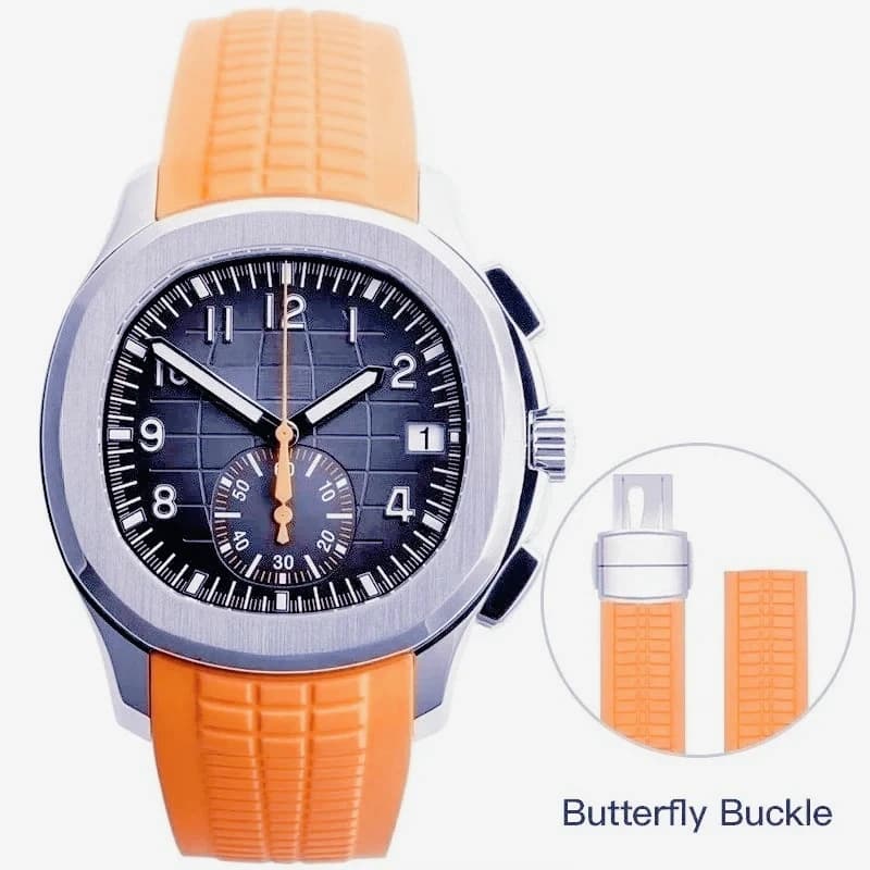 2026 40mm Men Automatic Mechanical Watches Solid 904L Stainless Steel Shell Fashion Black Blue Gradient Dial Wearable Rubber