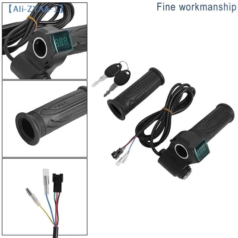 【ZYAA-1】Contatore Digitale LED per Manopola Acceleratore Bici Elettrica Scooter con Interruttore di Alimentazione e Display LED - Pezzo di Ricambio