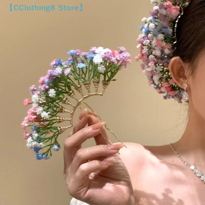 1 Pezzo Fiore Artificiale per Capelli da Sposa, Fermaglio a U, Accessori per Capelli da Donna per Feste e Festival【AliS8】