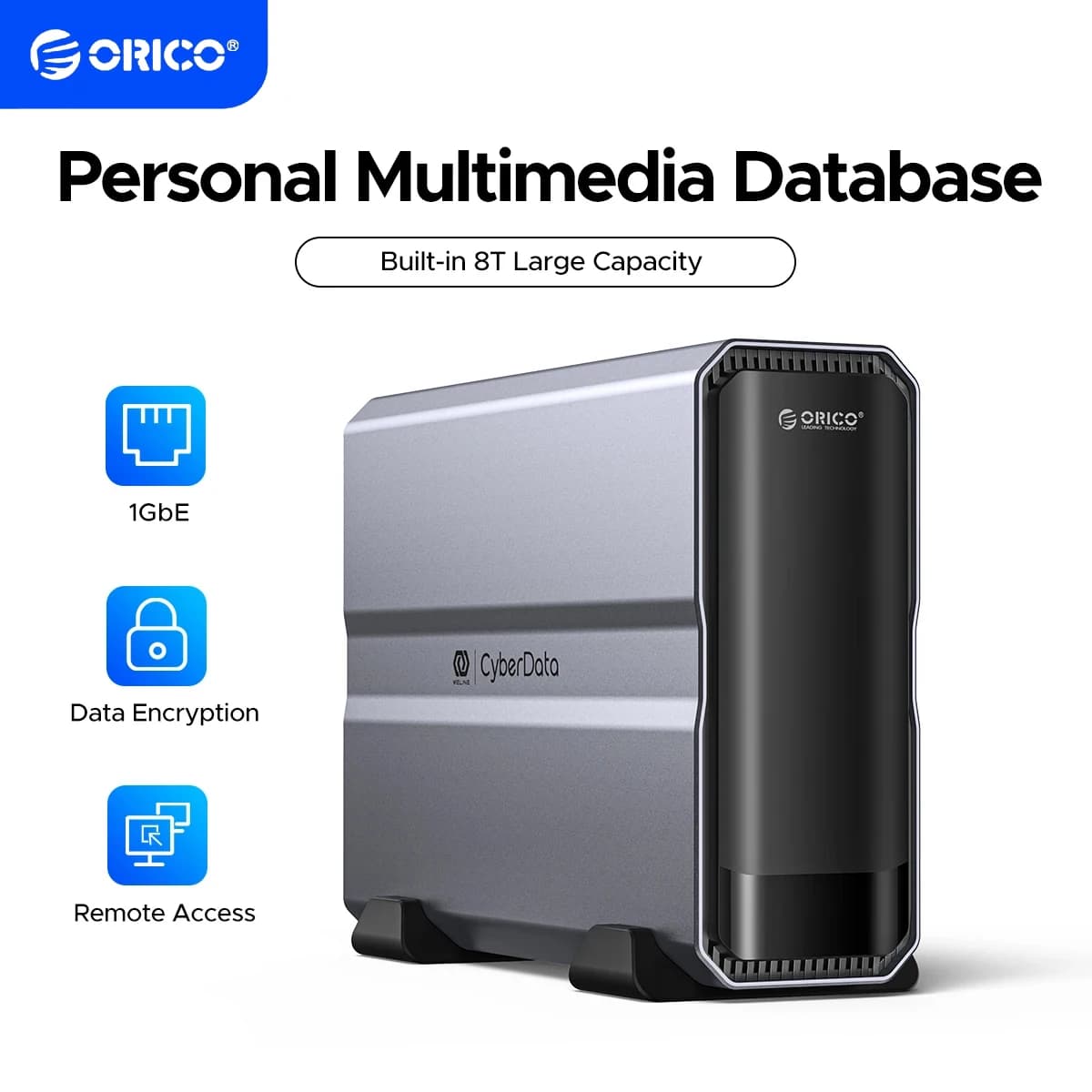 ORICO CyberData NAS Storage personale integrato 4TB/8TB Type-C NAS Multimedia Database Hard Drive accesso remoto di sicurezza dati