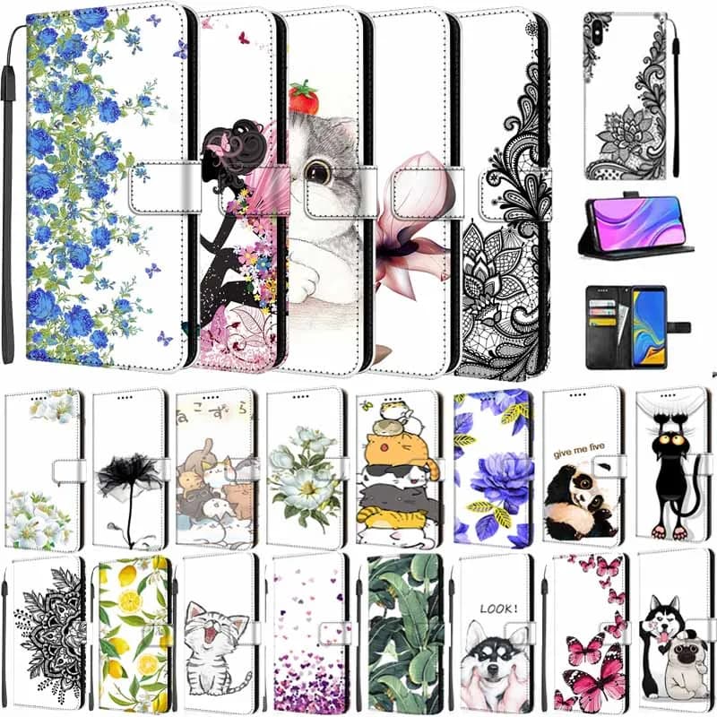 Custodia in pelle di vibrazione per Samsung Galaxy A56 A06 A16 A26 A36 Portafogli per telefono Stand Book Cover per A06 4G Fiore Animale Cassa del telefono A 36