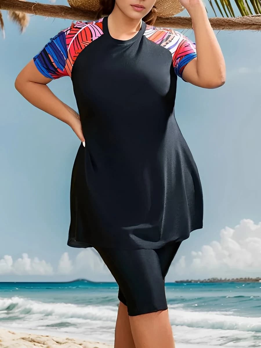 Costume da bagno Tankini 2 pezzi taglie forti 2026 da donna con pantaloncini a vita alta, per nuoto e spiaggia