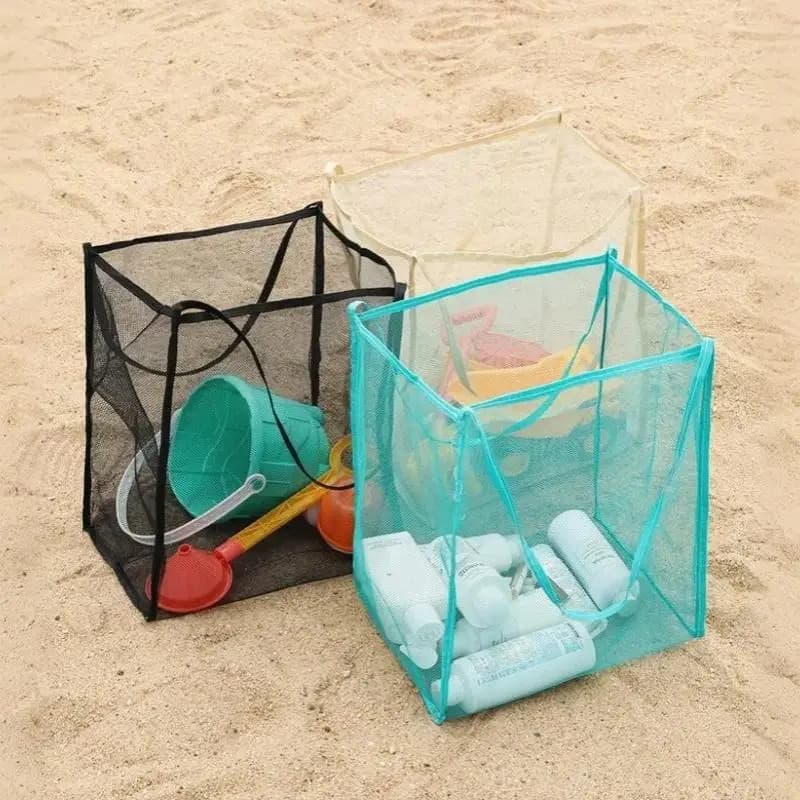 Mesh Lightweight Breathable Quick Dry Travel Tote For Beach Trips Outdoor Activities Storage Towels Toys