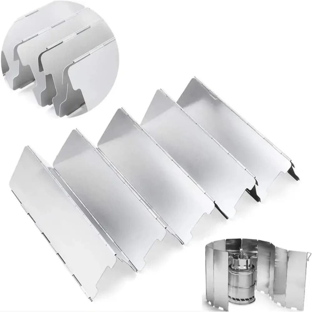 8/10 Plates Gas Stove Wind Shield Folding Windproof Box Stud Windshield In Aluminum Alloy Portable Air Tools