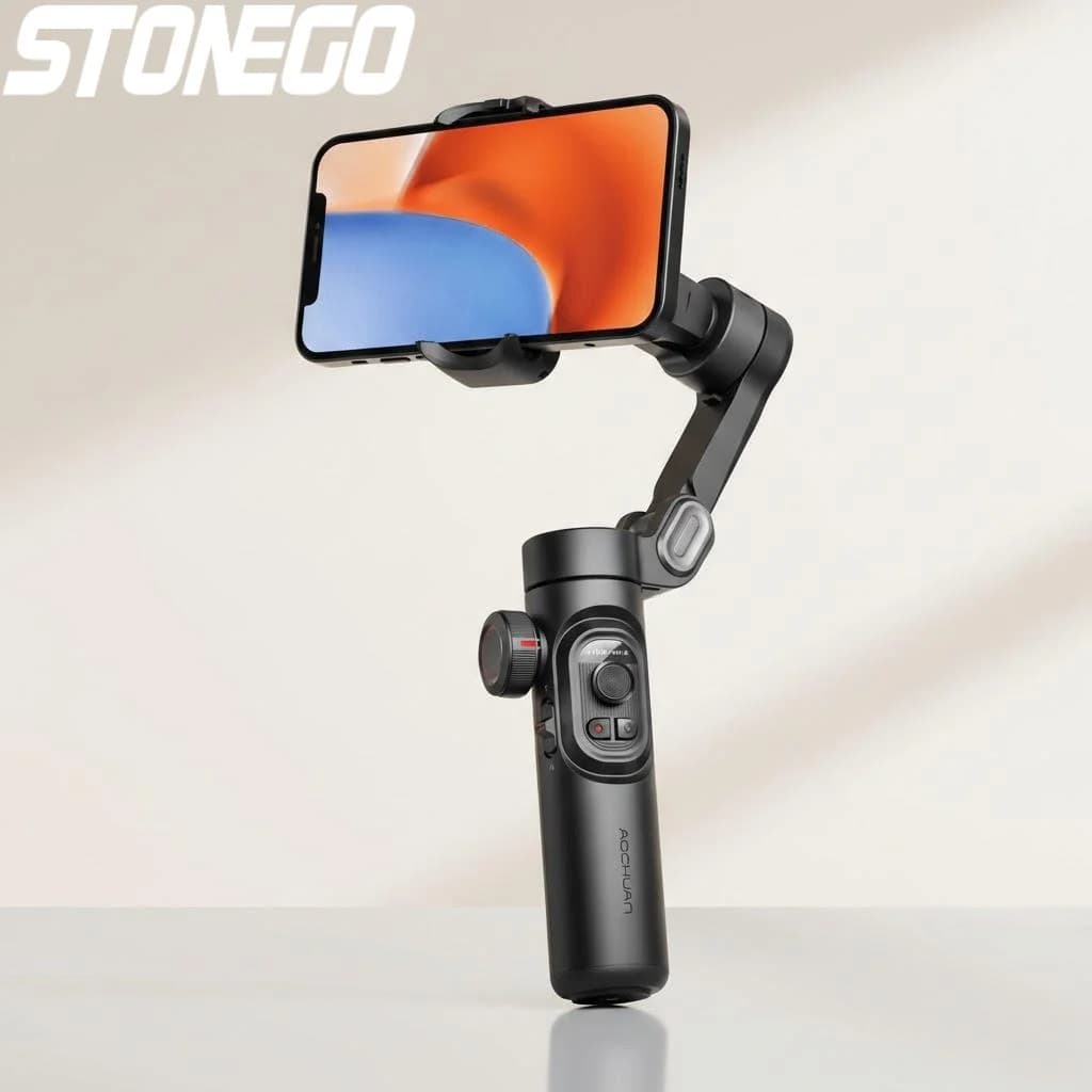 Stabilizzatore Gimbal a 3 Assi per Cellulare, Asta Selfie Anti-Vibrazione con Tracciamento del Viso, Supporto per Smartphone per Riprese Video e Vlog