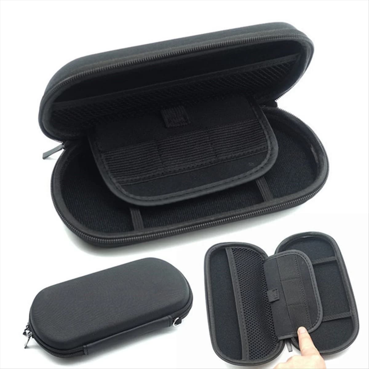 Custodia rigida in EVA per Sony PSP 1000/2000/3000 Custodia protettiva da viaggio per custodia per console di gioco, nera CALDA