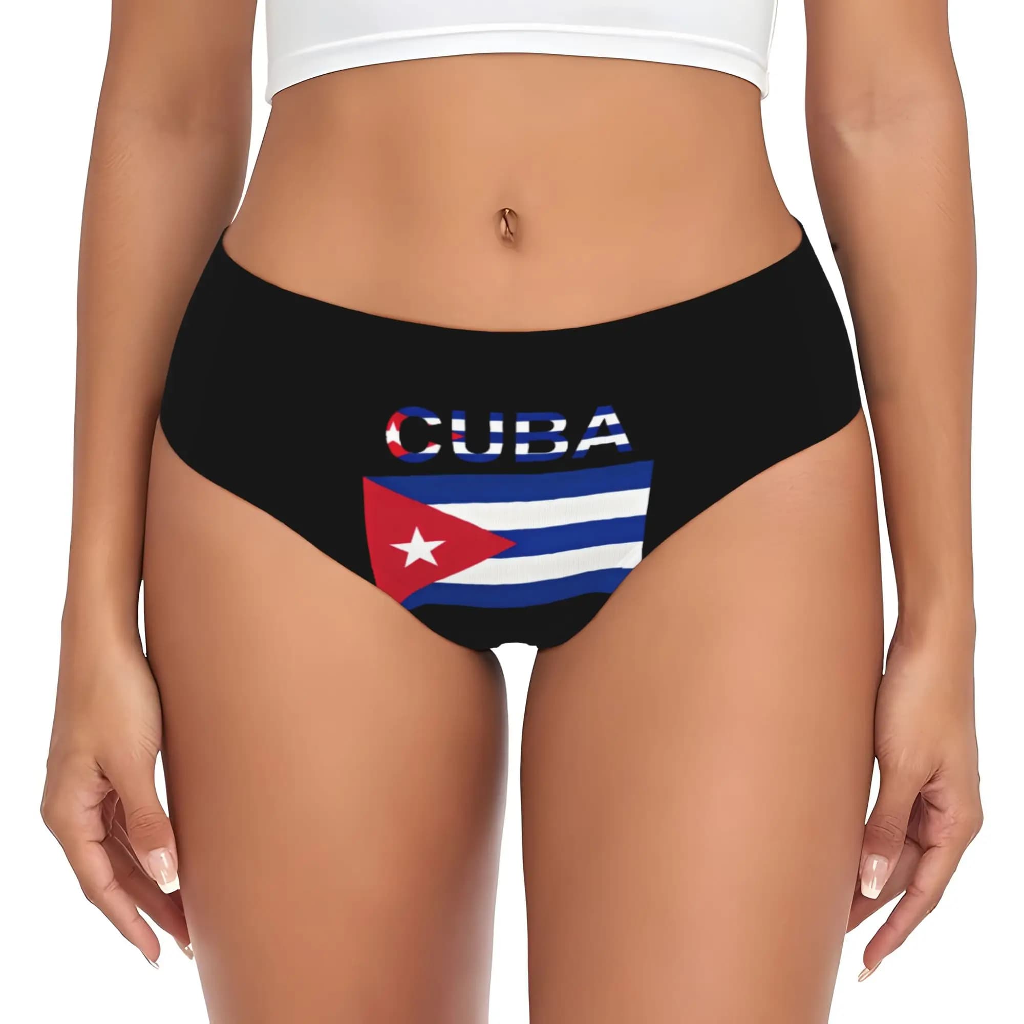 Women's Cuban Patriotic Cuba Flag Brief Panties Female Soft Cuba Flag Underwear Underpants