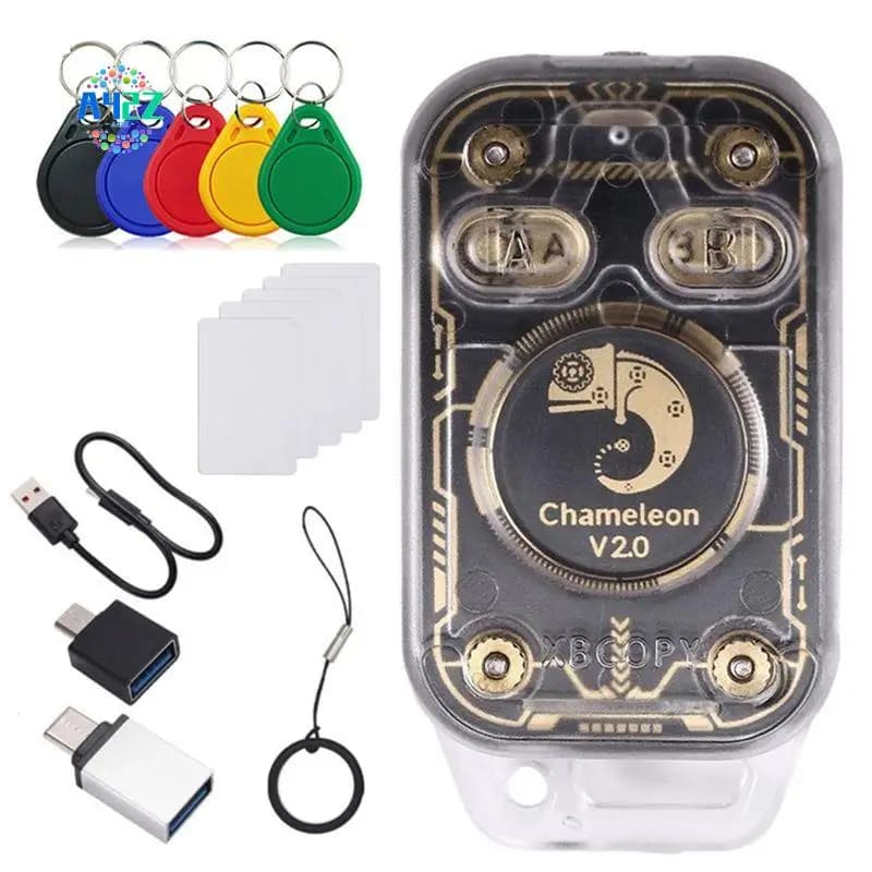 A42Z-Chameleon V2.0 RFID Smart Chip Reader Emulatore 125Khz 13.56Mhz Decodifica della carta NFC Duplicatore Camaleonte + 5Xuid Portachiavi/Scheda