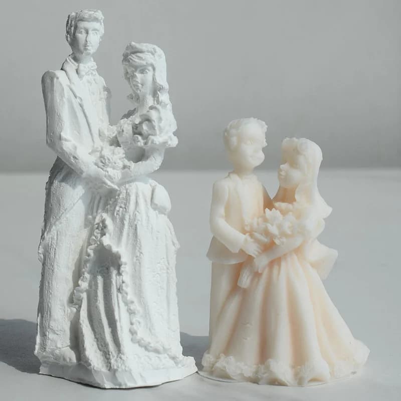 Candela per sposi stampo in Silicone abito da sposa fai da te fatto a mano coppia di sposi gesso aromaterapia stampo in resina decorazioni per matrimoni