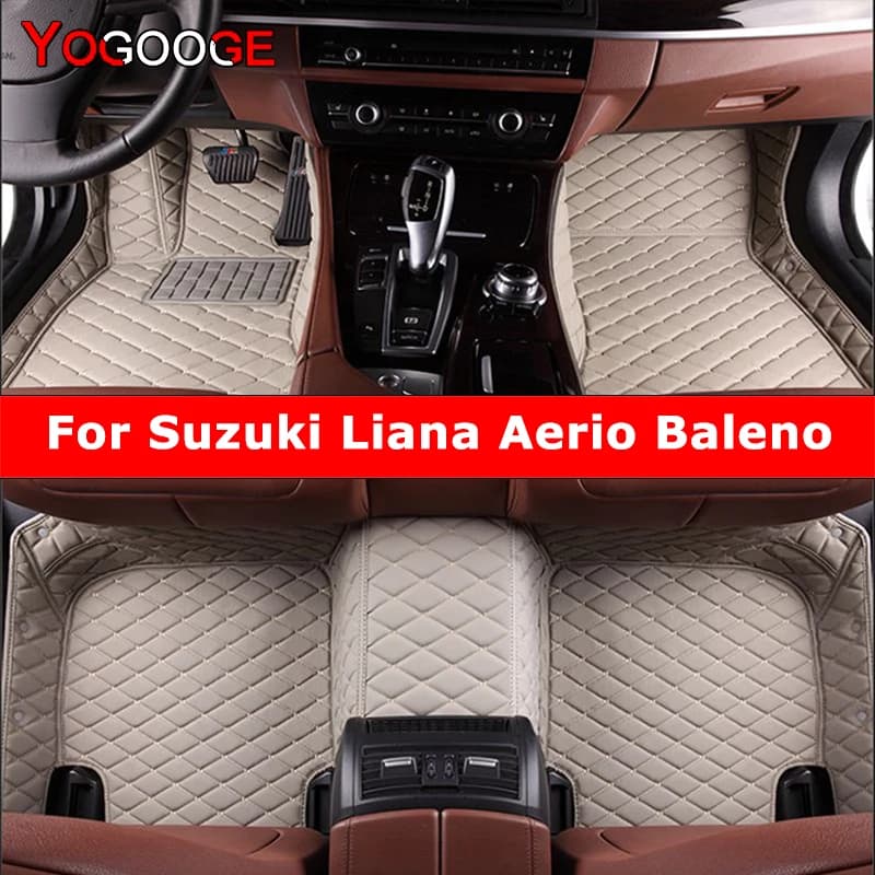 YOGOOGE Custom Car Mats for Suzuki Liana Aerio Baleno Auto Foot Mats Coche Accessories
