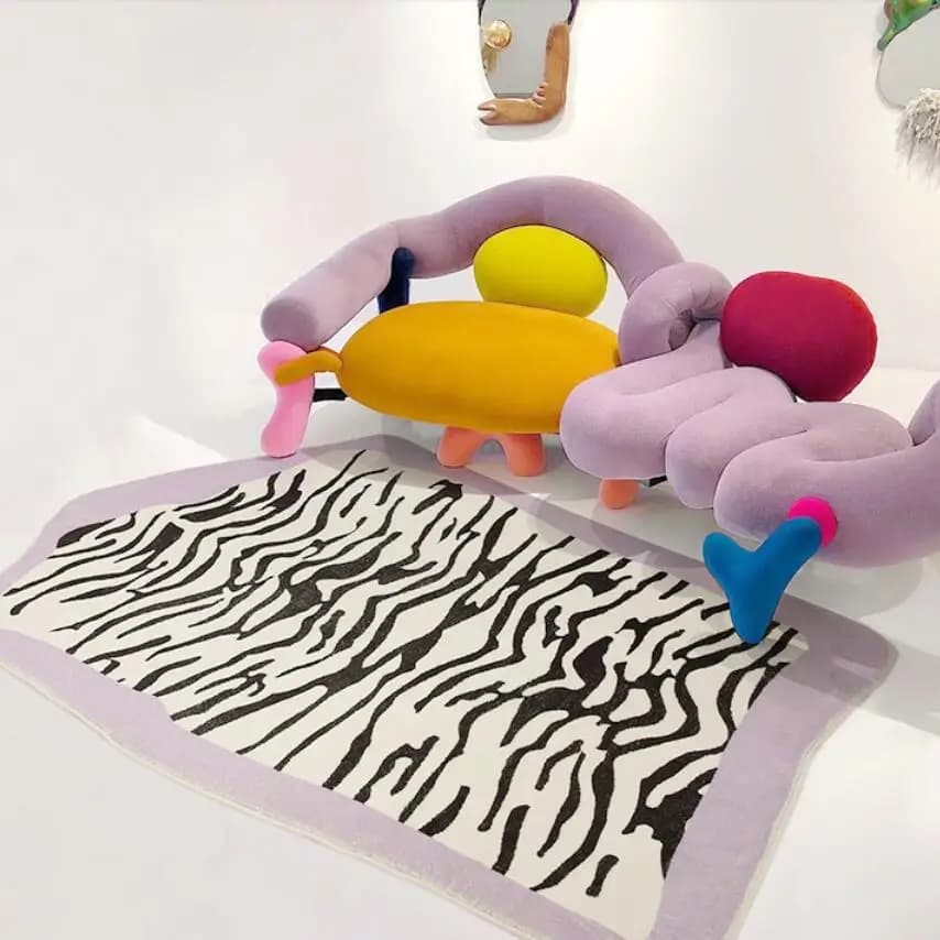 Spessore Zebra Stirpe Tappeti stampati in 3D per soggiorno Tappeti antiscivolo per animali Tappetini Camera Zerbino Area Tappeto Home Tapis
