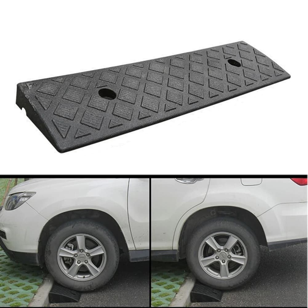 Rampe per vialetto per ruote per auto da 1 pezzo Rampa Kerb in plastica Rampa di soglia antiscivolo 30 mm di altezza per auto Biciclette Sedie a rotelle Scooter Nero