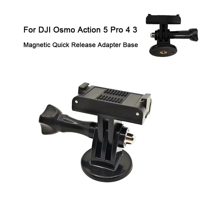 Magnetic Quick Release Adapter Base with Tripod Stand for DJI Osmo Action 5 Pro/4/3 – 1/4" Screw, Camera Mount Accessories