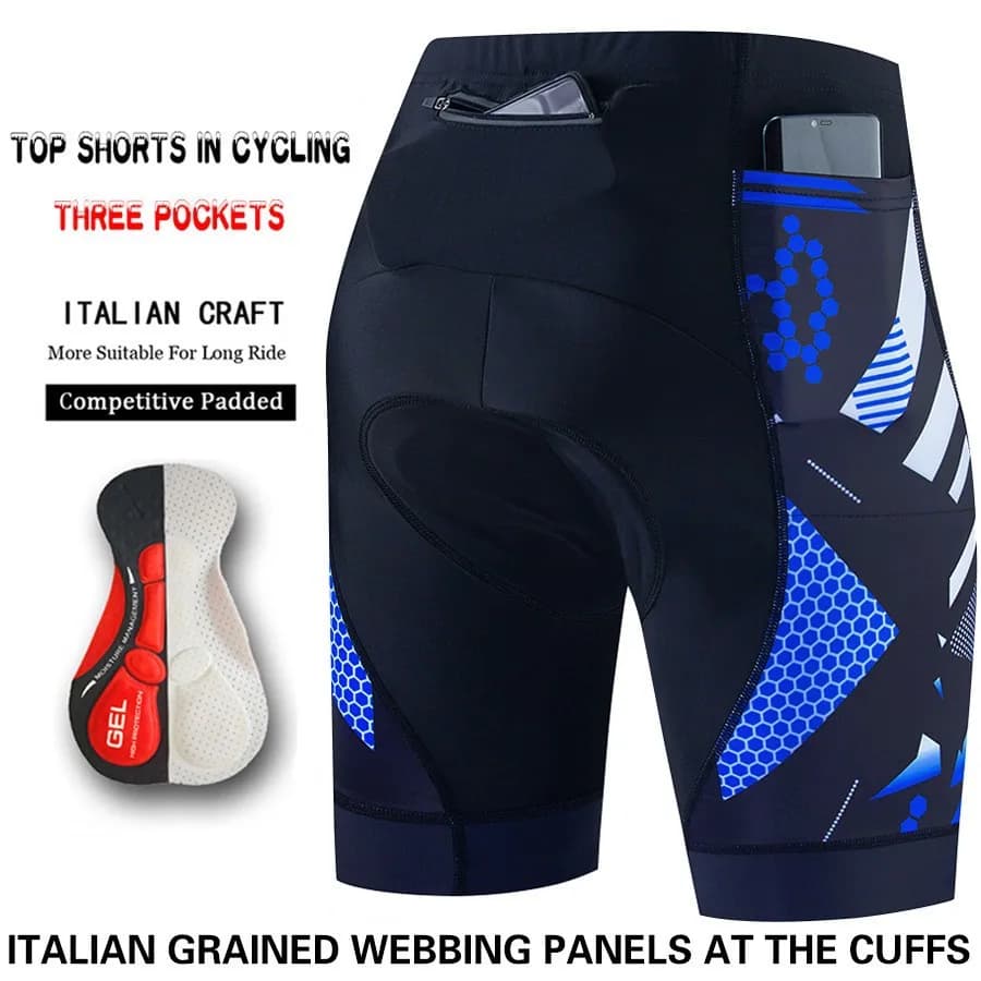 Men's Cycling Shorts Breathable Trousers Line Shorts Three Pockets Cycling Clothing On Road Five Point Summer Pants
