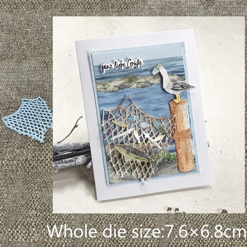 XLDesign Craft Metal stencil mold Cutting Die Fishing net decoration scrapbook fustellato Album Paper Card Craft goffratura