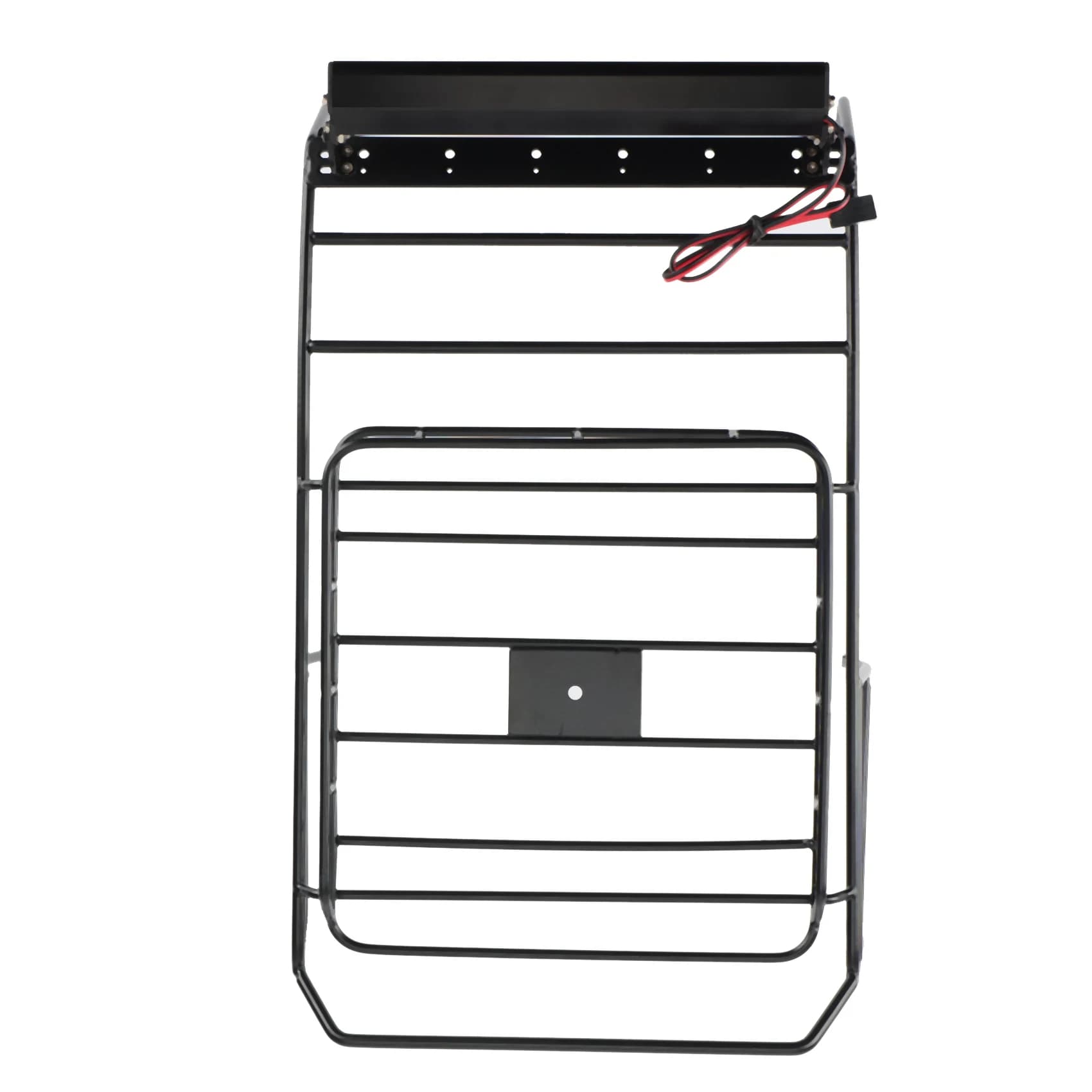 YSUN-Metal Roof Rack Roll Cage Luggage Tray With LED Light Bar For 1/10 RC Crawler Car Axial SCX10 Jeep Wrangler Body Shell