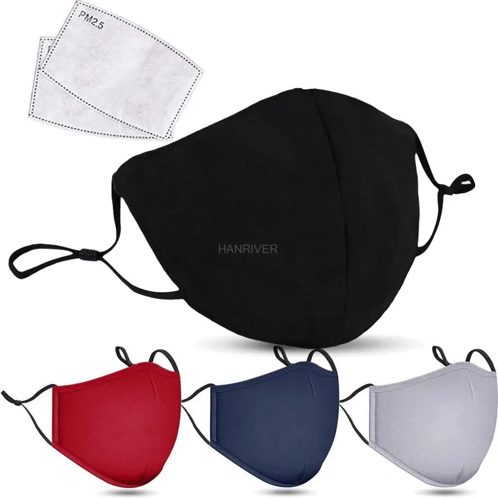 Maschera per il viso in cotone PM2.5 Maschera a carbone attivo Lavabile e riutilizzabile Lotto Maschera protettiva con filtro a carbone attivo