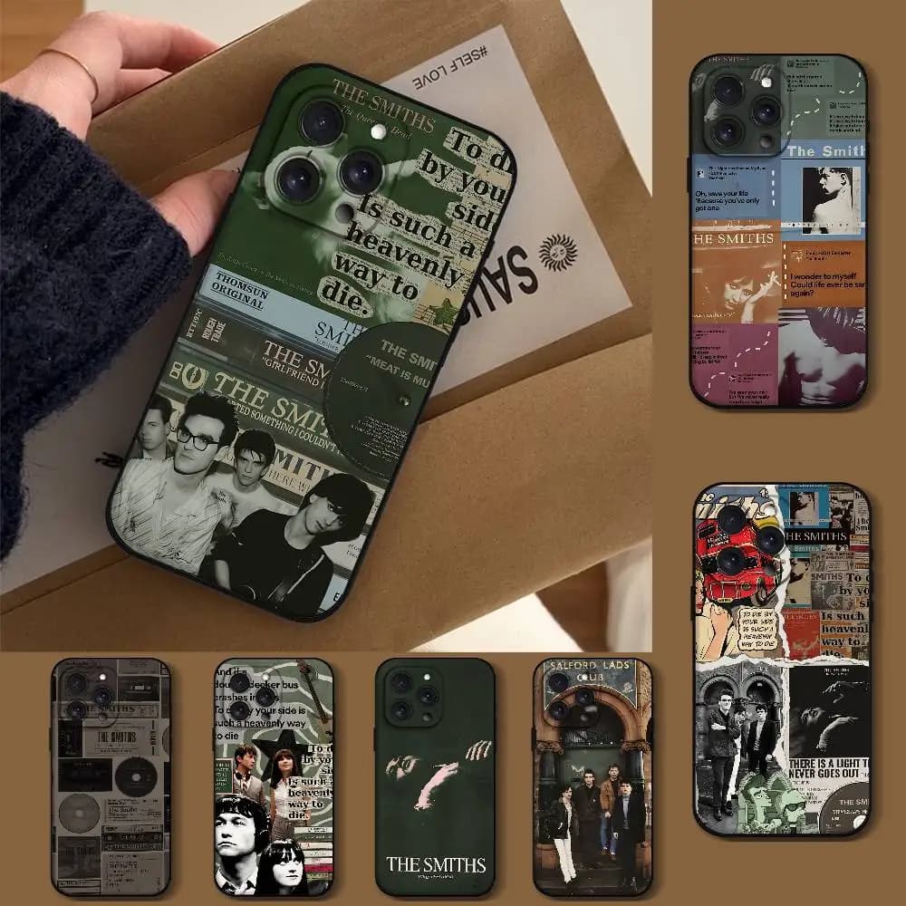 Cover per telefono The Smiths Band in silicone nero per iPhone 17, 16, 15, 14, 13 Pro Max, 11, 12 Mini, X, Xs, XR
