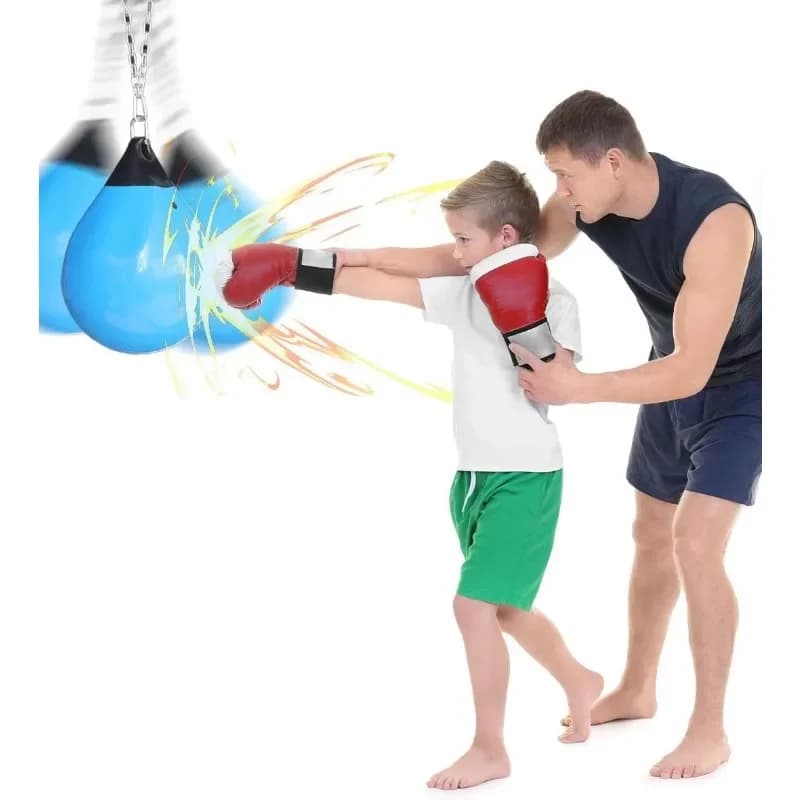 Indoor and outdoor boxing bag with leak proof design and stable base for boxing and sports fitness training