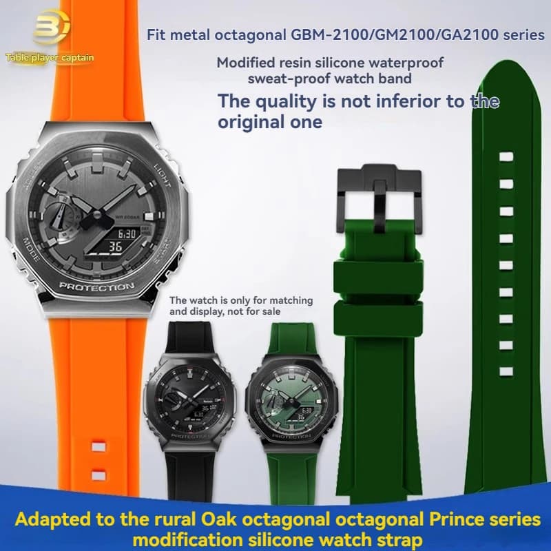 GA-2100 watch band For Casio GBM-2100/GM-2100/GA-B2100 Series Quick Release Protruding Rubber Watch Band Strap Bracelet 16mm