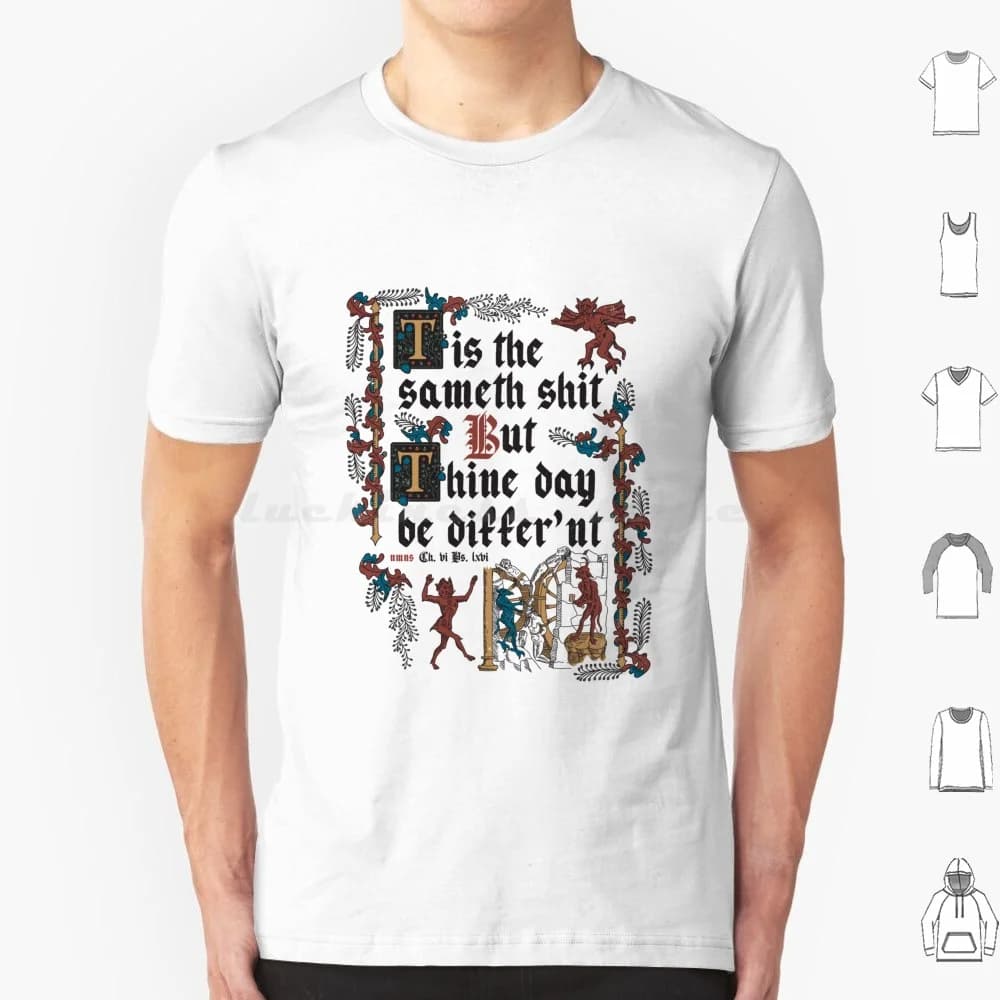 Same Shit Medieval Style-Funny Retro Vintage English History T Shirt 6xl Cotton Cool Tee History Role Playing Retro Vintage