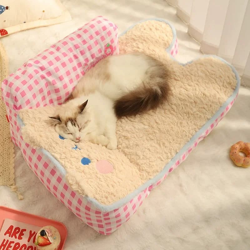 Cat Nest Winter Thickened Warm Dog Sleep Nest Sleeping Bag House Mat Semi Enclosed Winter Pet Sofa Winter Bed
