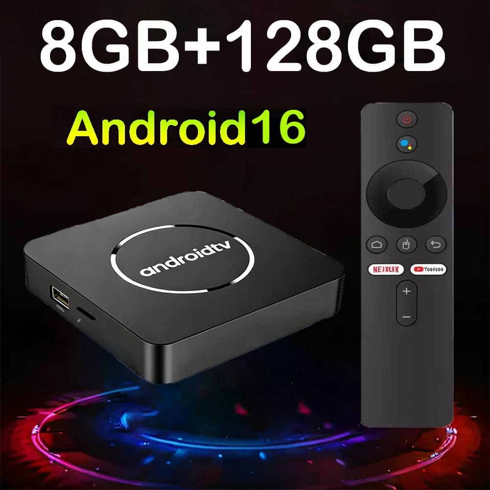 Box TV Smart 8K Q10 Android 16, RAM 4GB/8GB, ROM 64GB/128GB, Allwinner H313, Assistente Google, Telecomando Vocale, Lettore Multimediale Veloce