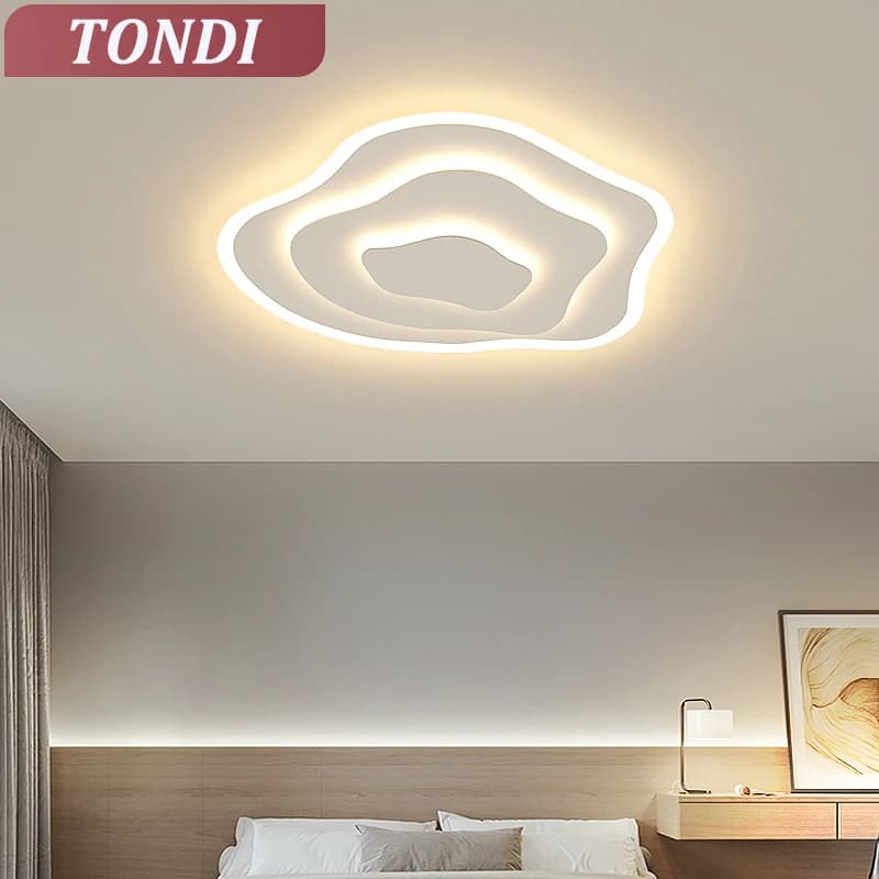 Lampada da soffitto moderna a LED per soggiorno, sala da pranzo, studio, camera da letto, plafoniere geometriche, decorazioni per la casa per interni, apparecchio di illuminazione lucentezza