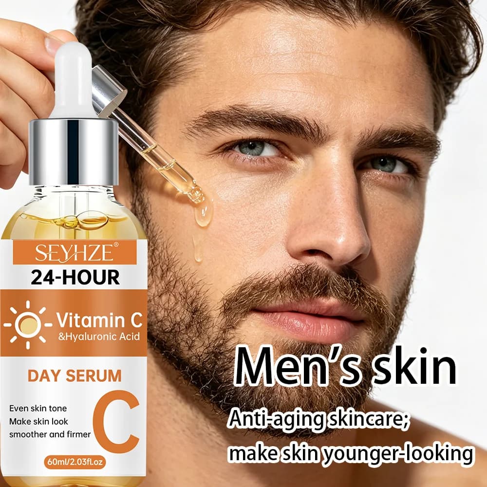 SEYHZE Essenza Idratante Viso con Vitamina C/E, Niacinamide, Collagene, Ceramidi, Aloe e Matricaria per Illuminare e Idratare