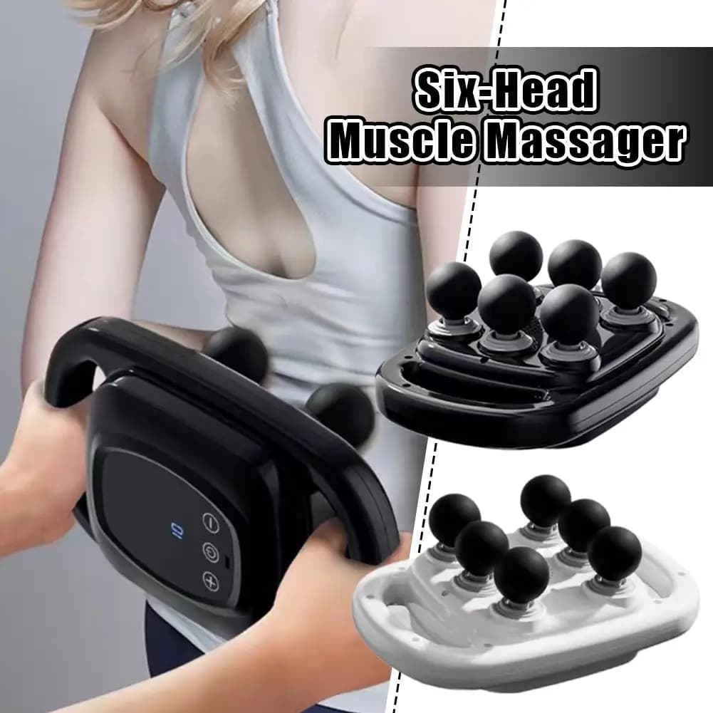 2026 New High-Power Six-Headed Oscillating Deep Tissue Massage Gun for Home Muscle Relaxation - Portable Massager Device