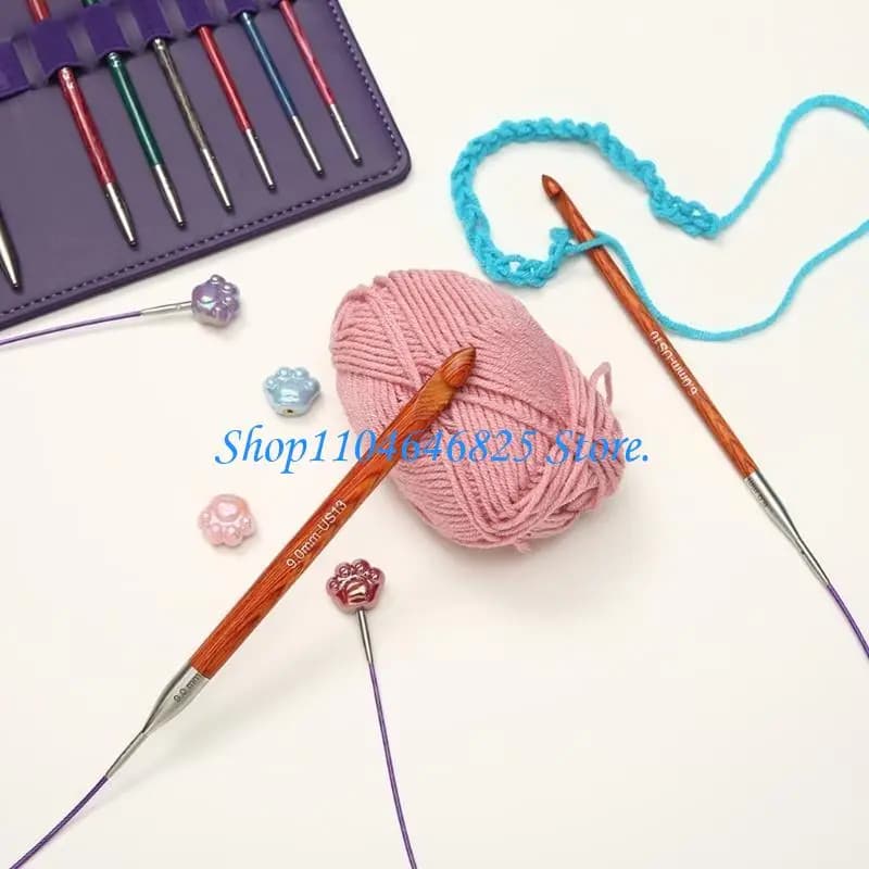 3.5mm-12.0mm Tunisian Crochet Hook Set Interchangeable Crochet Hook