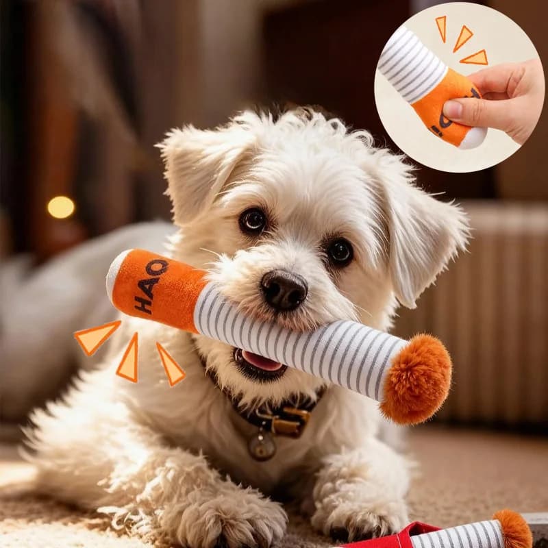 Interactive Plush Dog Toys Creative Cigarette Interactive Funny Dog Toys Plush Chewing Toy Squeak Dog Toy Pet Gifts