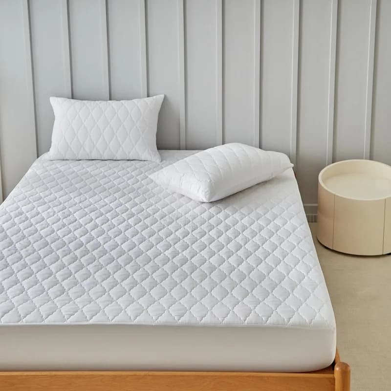 1pc Coprimaterasso impermeabile Addensare Letto trapuntato Lenzuolo con angoli Protezione per materasso Singolo/Doppio/140/160 Muti Size Bianco