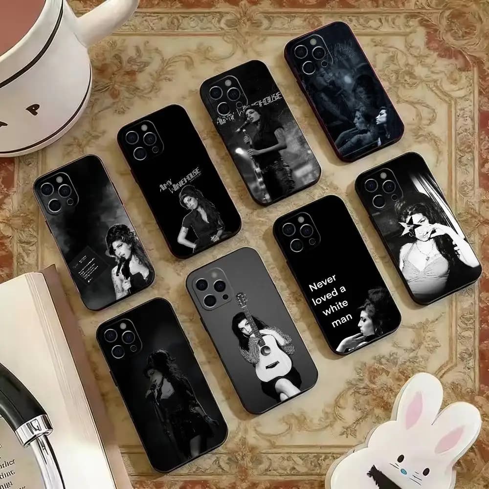 J-Jazz Amy W-Winehouse Phone Case For iPhone 16, 17,14,15,13,12,11 Plus,Pro Max Soft Black Cover