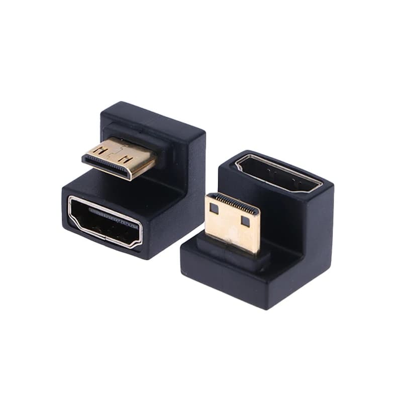 Convertitore L a forma di U da 1 pz Mini HD maschio a adattatore compatibile con adattatore accessori angolati a 360 gradi