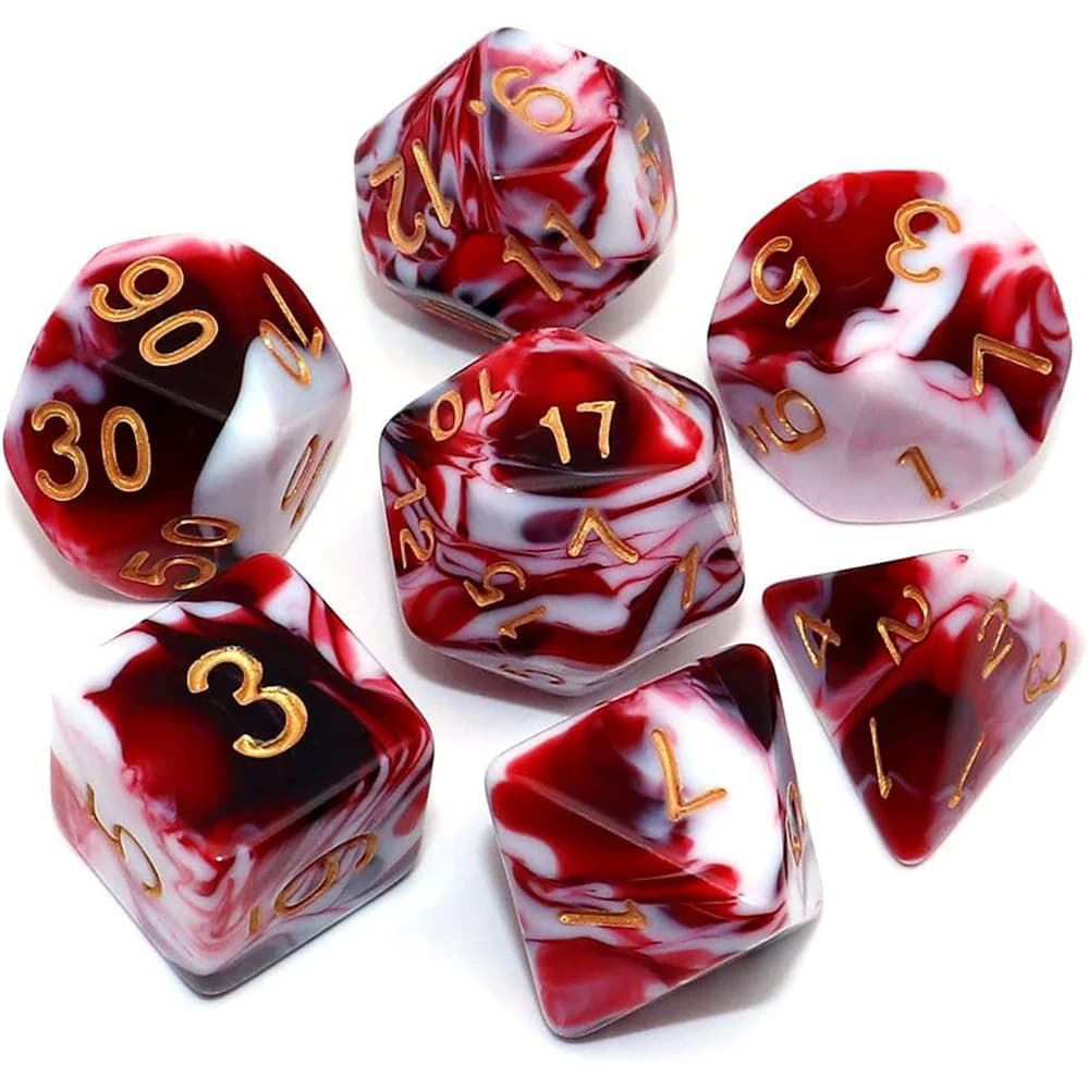 DND Dice Acrilico Solido Arrotondato Edg Dadi Poliedrici D+D Set di Dadi per Dungeon e Dragon Pathfinder Gioco di Ruolo (RPG)