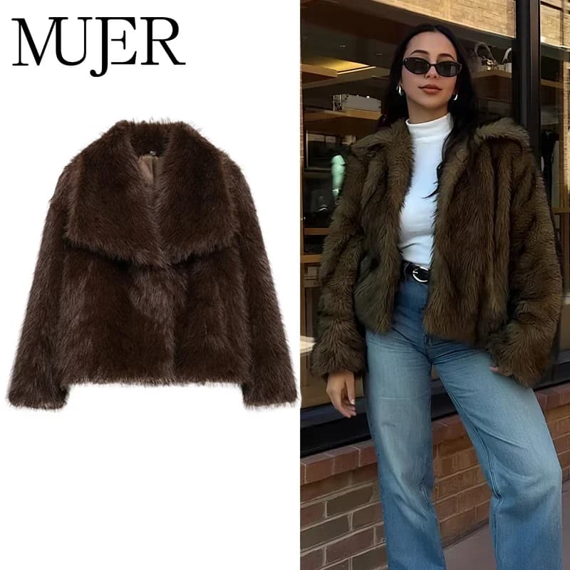 MUJER Pelliccia sintetica Cappotto peloso Donna Caldo inverno Cappotto soffice Donna Nuove giacche di peluche per le donne Capispalla Cappotti di peluche da donna di lusso