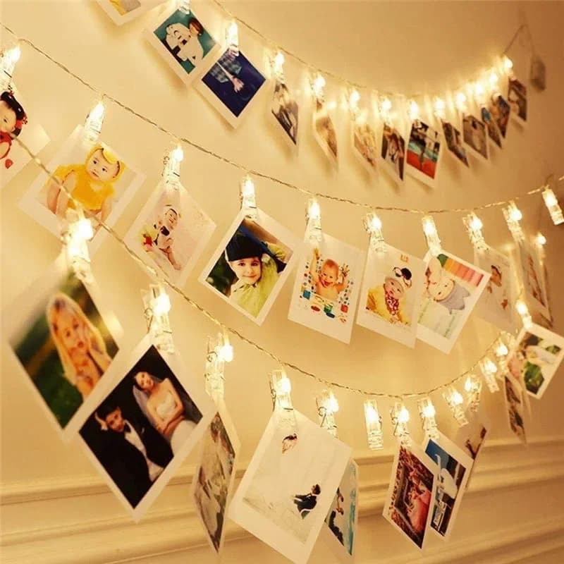 3m 20 LED Photo Clip Fata String Lights Porta carte Lampada ghirlanda per Natale Festa di nozze Lucine Decorazioni natalizie
