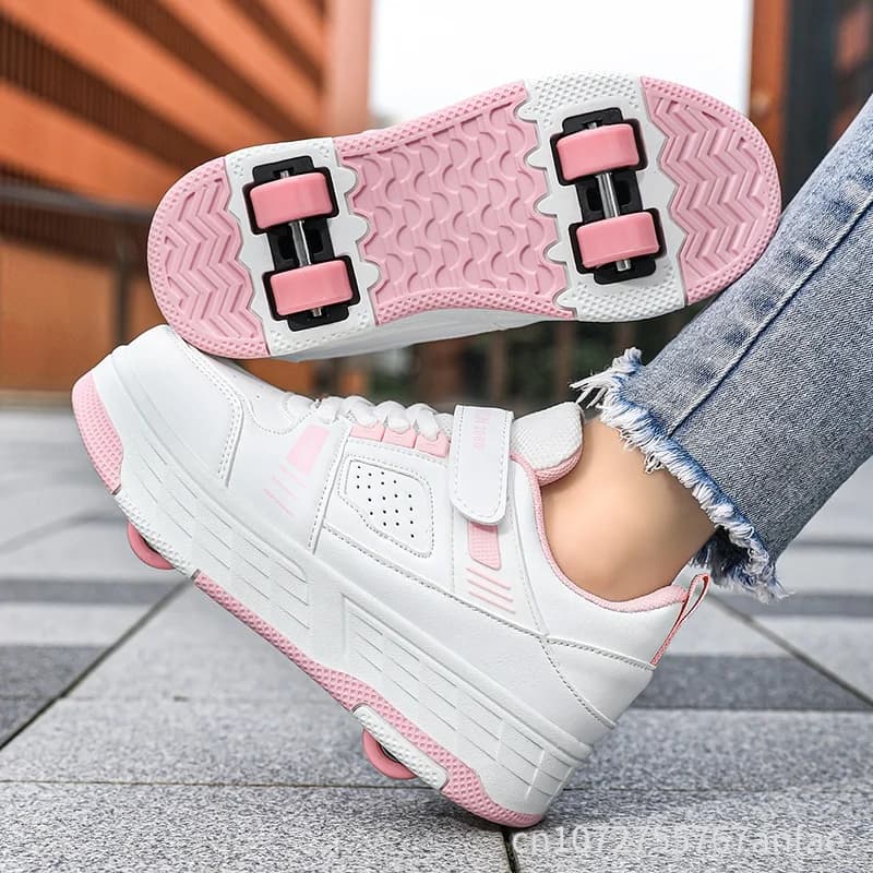 Nuovi Pattini a Rotelle Quad con Ruote Retrattili, Pattini in Linea per Bambini, Scarpe da Pattinaggio su Ghiaccio Unisex per Studenti, Scarpe con Ruote per Adolescenti