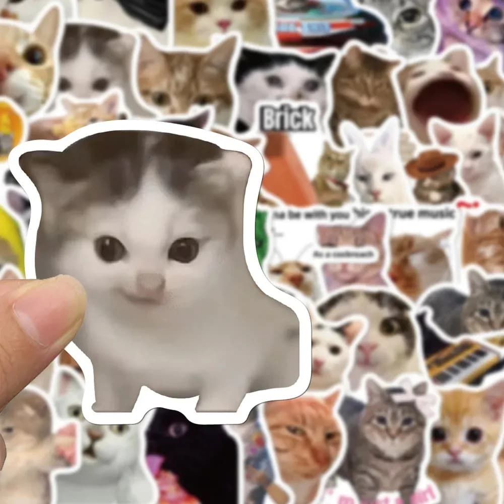 10/30/50pcs Funny Cat MEME Graffiti Wall decal Decalcomanie FAI FROM TE Scrapbook Phone Water Bottle Guitar Decoration Wall decal for Gift Cap Toy