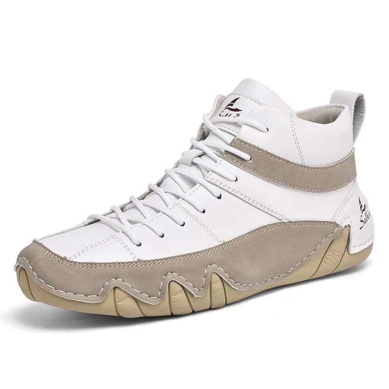 Nuove Scarpe Casual in Pelle da Uomo, Scarpe da Trekking per Esterni, Stivaletti con Lacci e Punta Affusolata