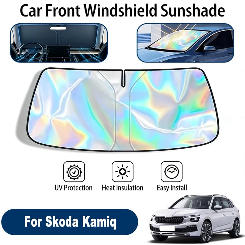 Parasole per parabrezza per Skoda Kamiq, accessori pieghevoli per la protezione solare del finestrino anteriore, riflettenti ai raggi UV