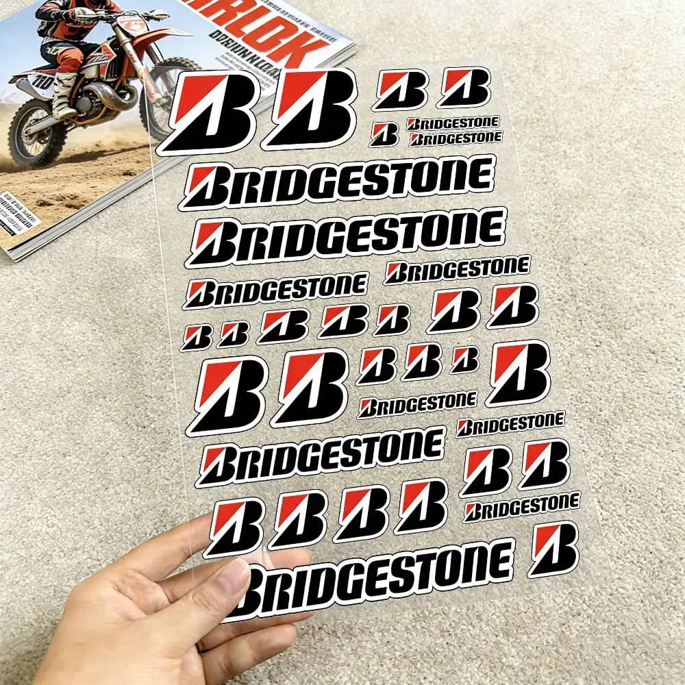 Adesivi Riflettenti per Moto Bridgestone con Effetto Laser, Decalcomanie Impermeabili in Vinile per Casco Moto, Serbatoio Carburante e Bicicletta