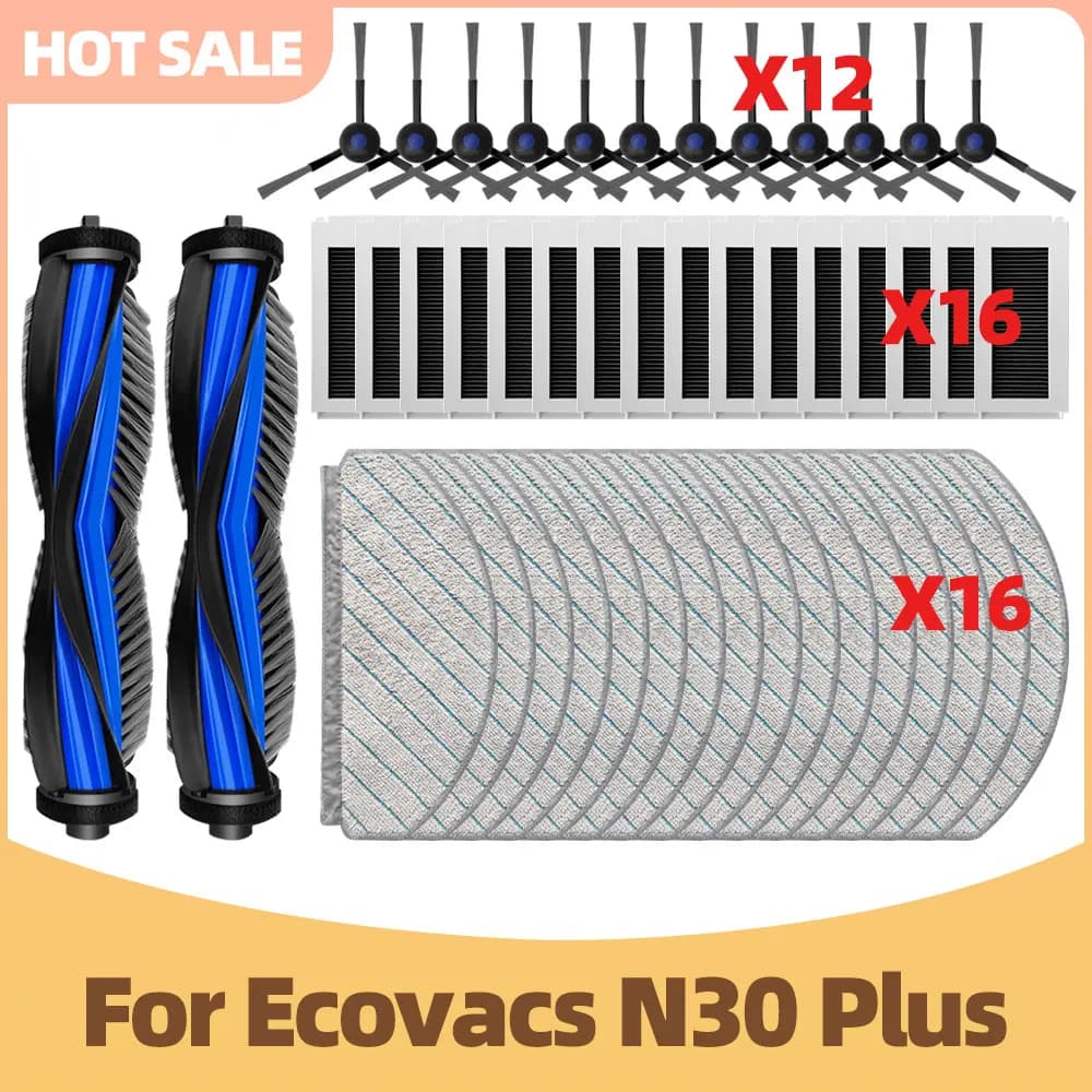Compatible For Ecovacs N30 Plus Vacuum Cleaner Main Side Brush Hepa Filter Mop Cloth Accessories Replacement