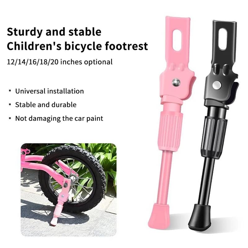 Cavalletto Laterale Rinforzato per Bici Bambini - Supporto Poggiapiedi per Biciclette da 12, 14, 16, 18, 20 Pollici
