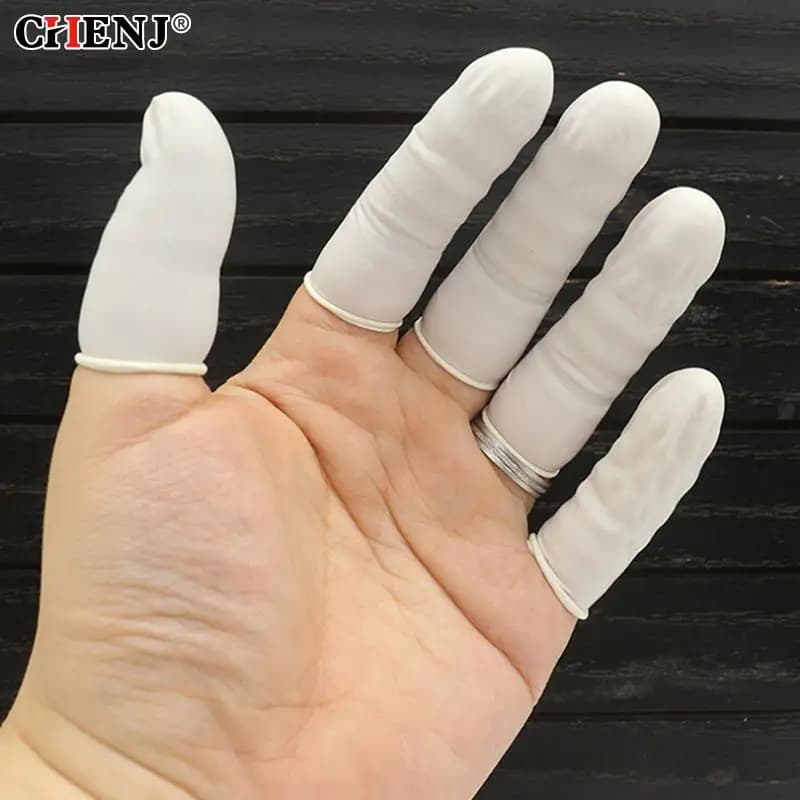 20pcs monouso antistatico in lattice di gomma lettino per le dita guanti per l'estensione delle sopracciglia pratici accessori per strumenti di estensione delle ciglia